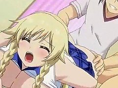 Anime Blonde With Large Breasts Gets Vigorously Penetrated